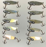 10 Pack Unpainted Nickel Blade Baits With VMC Hooks